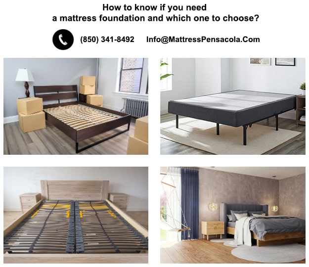 Mattress foundations come by sizes - Twin, Full, Queen, King, Cal King.