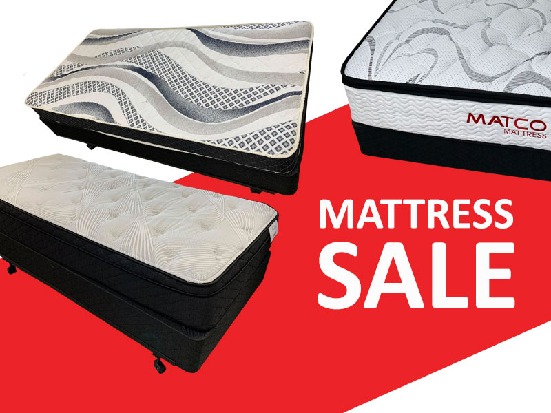 Twin mattresses are on sale at Matco mattress store in Pensacola.