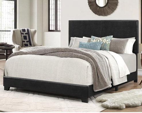 model Crown Mark Erin Faux Leather Bed, Black, King